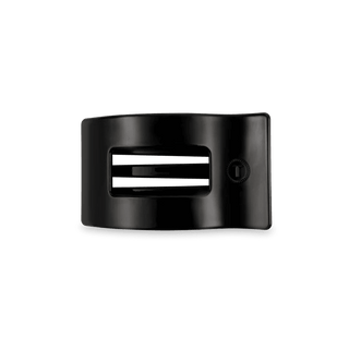 Jet Black Small Flat Rectangle Hair Clip.