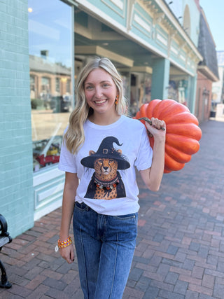 Jeweled Collar Leopard Witch Tee