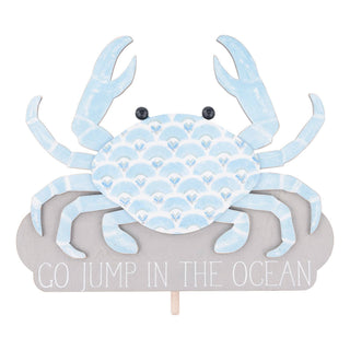 Blue crab topper with 'Go Jump in the Ocean' text.