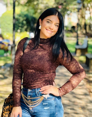 Lace & Grace Top | Brown