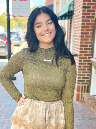 Lace & Grace Top | Olive