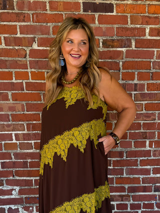 Lace Me In Chocolate Dress