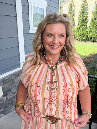 Large Gold Snaffle Bit Necklace