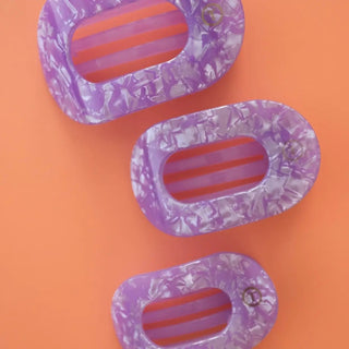 Lavender Mist flat round hair clips by teleties.