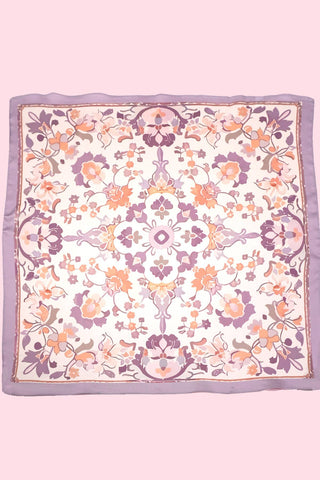 Lavender Traditional Print Silky Bandana Scarf