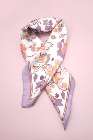 Lavender Traditional Print Silky Bandana Scarf