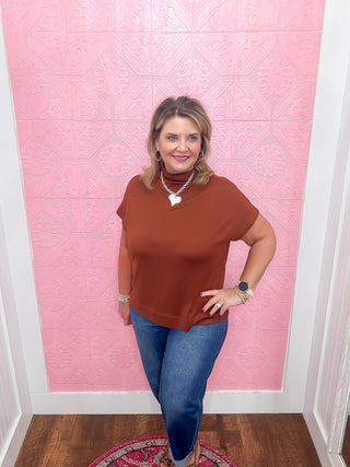 Layer Me Later Sweater Top - Rust