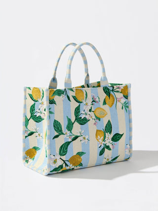 Lemon Stripe Jacquard Tote