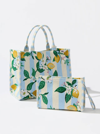 Lemon Stripe Jacquard Tote