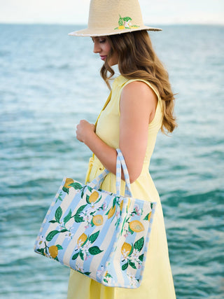 Lemon Stripe Jacquard Tote
