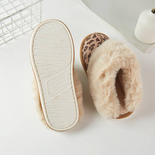 Leopard Print Slippers W/Tan Fur