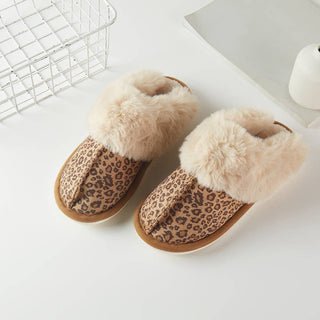 Leopard Print Slippers W/Tan Fur