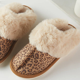 Leopard Print Slippers W/Tan Fur