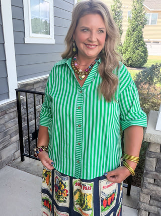 Lexi Striped Short Sleeve Blouse