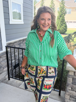 Lexi Striped Short Sleeve Blouse