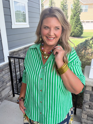 Lexi Striped Short Sleeve Blouse