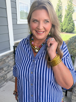 Lexi Striped Short Sleeve Blouse