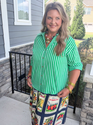 Lexi Striped Short Sleeve Blouse