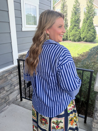 Lexi Striped Short Sleeve Blouse