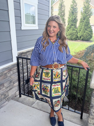 Lexi Striped Short Sleeve Blouse