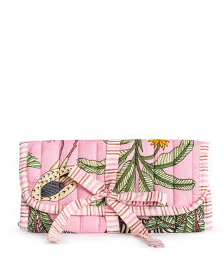 Tropical jewelry roll up bag.