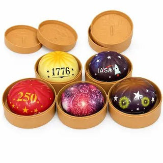 Patriotic squishy dumpling toys.