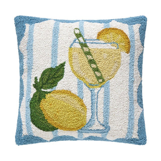 Limoncello Spritz Hand-Hooked Wool Throw Pillow