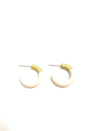 Liz Mini Hoop Earrings | Cream
