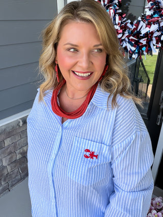 "Lobster Lane" Stripe Short Outfit