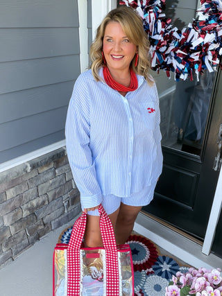 "Lobster Lane" Stripe Short Outfit