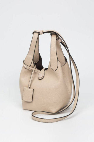 Beige handbag with a strap 