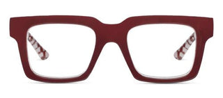 Louie Reading Glasses Dark Red/Check