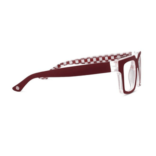 Louie Reading Glasses Dark Red/Check