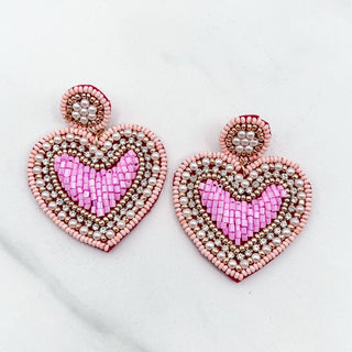 heart shaped beaded earrings
