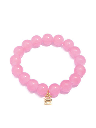 Lt. Pink Glass Bead Stretch Bracelet