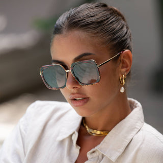 Lulu Square Sunglasses | Burgundy Tortoise