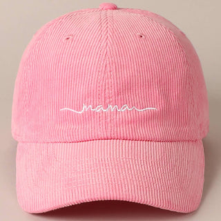 "Mama" Corduroy Baseball Cap