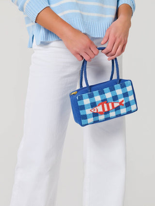 Marina Gingham Beaded Fish Mini Bag