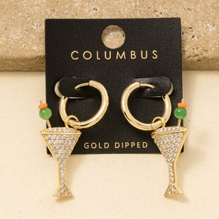 Martini Glass Hoop Earrings