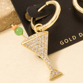 Martini Glass Hoop Earrings