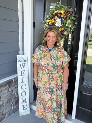 floral 2 piece skirt set
