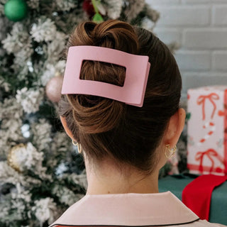 Merry Pinkmas Large Flat Rectangle Hair Clip