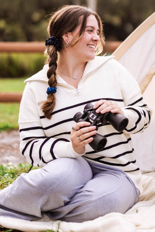 Midnight Rain Silk Large Scrunchie