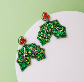 Mistletoe Beaded  Earrings