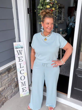 light blue lounge set