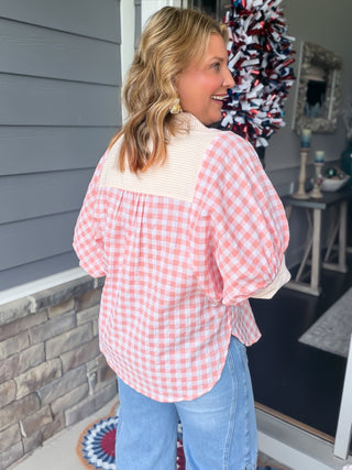 Mixed in Pink Blouse