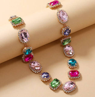 Multi Color Gemstone Statement Necklace