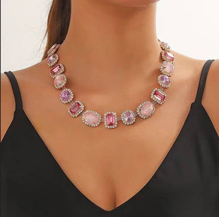 Multi Color Gemstone Statement Necklace