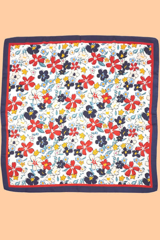 Navy Floral Print Bandana Scarf