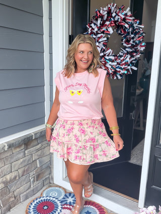 Norah Floral Tiered Ruffle Mini Skirt